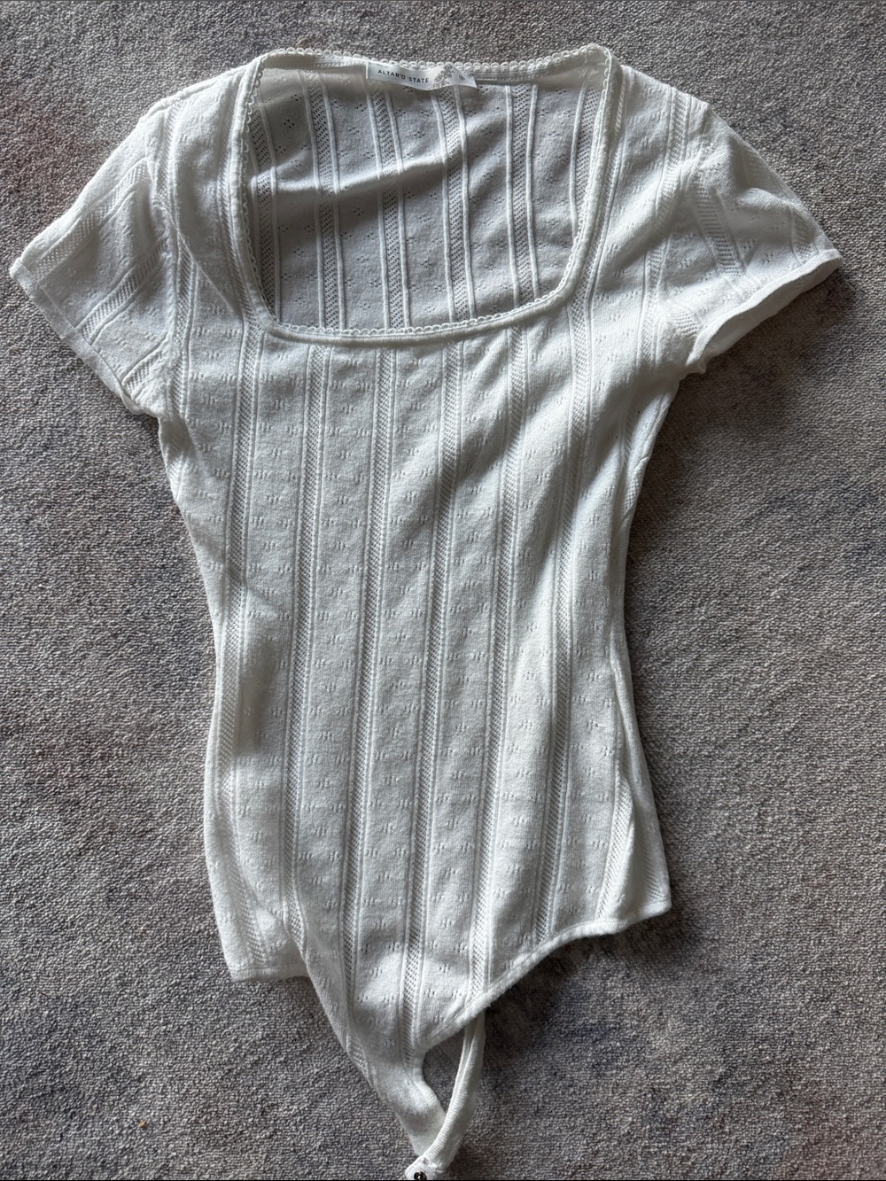 Alt’d state Ivory Knit Scoop Neck Bodysuit